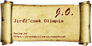 Jirácsek Olimpia névjegykártya